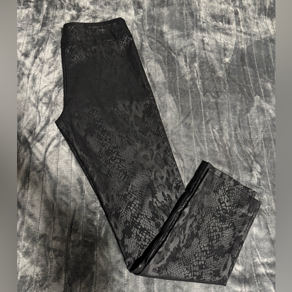 Black Krazy Larry Pants with Snake Skin Print